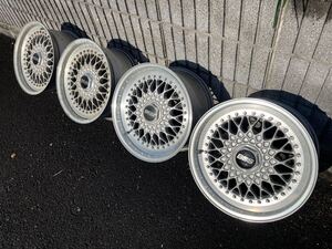 深リム！目立つガリ傷無し！BBS！ＰＣＤ加工品！カスタムカーやイベントカー等にいかが？ BBS RS 16ｘ8J＋32＋44 PCD100&114.3 ４本セット