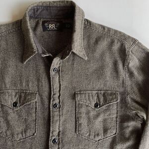 【キムタク着】RRL “Houndstooth Twill Work Shirt” M 千鳥格子 ワーク シャツ グランメゾン 東京 木村拓哉 Ralph Lauren ヴィンテージ