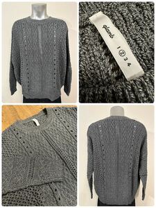 名作 本物 美品 glamb グラム ざっくり ケーブル編み セーター ニット グレー メンズ 2