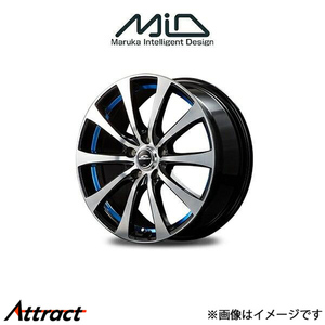 MID シュナイダー RX 01 アルミホイール 4本 MPV LY3P(18×7.5J 5-114.3 INSET38 ブラックポリッシュ/アンダーカットブルー)SCHNEIDER