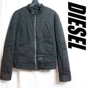 ディーゼル DIESEL 中綿ブラックデニム地シングルライダースジャケットＭ ストレッチミリタリー モッズコート フライトブルゾン55DSL111001