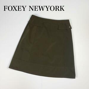 FOXEY NEW YORKフォクシー ニューヨーク フレアスカート ブラウン サイズ40 L相当 ブランド レディース ひざ丈スカート 