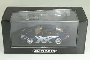 ＜中古品＞ミニチャンプス 1/43 ポルシェ アシックス911 (996) GT3 2003 ブルー 150台限定　asics