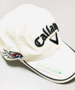 新品！Callaway （キャロウェイ）キャップ　ユニセックス (Unisex)　（ホワイト×ブラック）ODYSSEY刺繍　SR 1 For Green