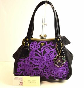 ICH【未使用品】 未使用 ANNASUI アナスイ ハンドバッグ トートバッグ がま口 ガーデンコーティング タグ付き 〈205-240321-ss10-ICH〉