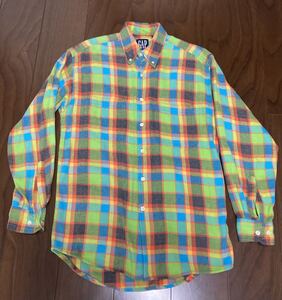 80s オールドギャップ 長袖シャツ Ｓ（M相当）ビンテージ Old Gap ネルシャツボタンダウン 