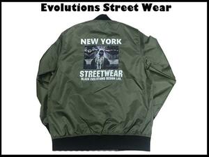 XXL　２XL新品 正規品　ミリタリージャケットEvolution Street Wear MA1 ロングスリーブフッドNYC NATO（Brooklyn Newyork) ２L NYCSTU