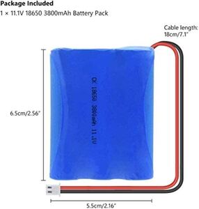 USMJ 充電式バッテリー3 18650充電式セル グループ 交換用 リチウムイオン 11.1V 3800Mah 18650 リチウム バッテリーパック Xh-1PCS付き1個