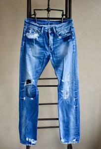 ヴィンテージ加工 Denim&Supply Ralph Lauren デニムサプライ ラルフローレン パッチワーク 刺し子 デニム パンツ W32 L32 Spencer Slim 