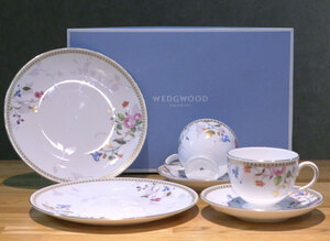 WEDGWOOD ウェッジウッド ROSE GOLD ローズゴールド カップ&ソーサー・プレートセット 専用箱入　　検/ティーセット金彩花柄まとめ