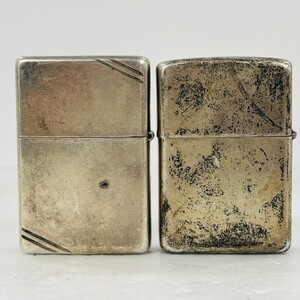 Z080-I50-1476 ▲ zippo ジッポ オイルライター 2点セット 火花有り STERLING スターリング 2004 刻印 USA 約34.16g 約34.80g ライター