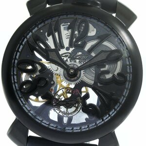 ガガミラノ GaGa MILANO 5312.01 マヌアーレ48MM スケルトン スモールセコンド 手巻き メンズ 良品 保証書付き_768037【ev10】