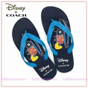 US 7/24.0cm◆日本限定◆Disney×COACH コラボ ビーチサンダル /サーフィン ミッキーマウス ZAK DISNEY FLIP FLOP G5271 国内正規 (9881)