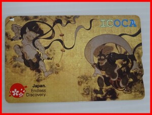 ICOCA イコカ 風神雷神 Japan Endless Discovery 鉄道ICカード 通勤 通学 旅行　10　中古　2411★M-1956