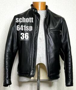 ⑩schott 641sp【36】米国製シングルライダース◇牛革ジャン ハーレーgpz