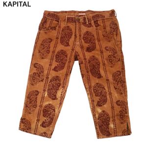 KAPITAL キャピタル 春夏 フラワー ペイズリー柄★ コーデュロイ クロップド ショート パンツ Sz.2　メンズ 日本製　I4B01330_7#P