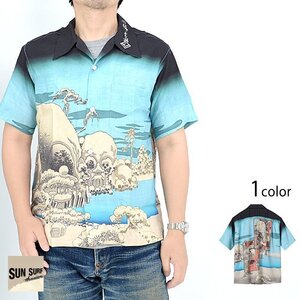 SUN SURF × 歌川広重 SPECIAL EDITION 「HIROSHIGE BLUE」アロハシャツ◆SUN SURF ブルーSサイズ SS39130 サンサーフ 和柄 和風 日本製