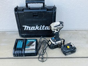 【 Makita マキタ 18V 充電式インパクトドライバー 　バッテリー2個 &充電器&ケース付き　稼動品】