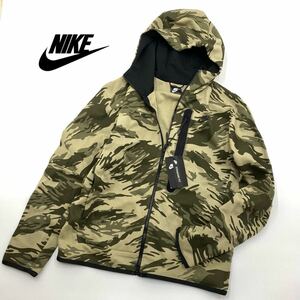 NIKE ナイキ　テックフリース　カモフラ　パーカー　ジップパーカー　CU4492-342 カーキ　M