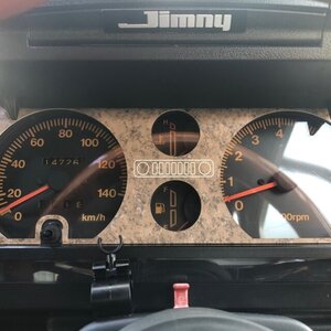 【送料無料】ジムニーJA11取付専用 大理石風ライトブラウン メーターパネル ドレスアップ　jimny カスタムパーツ　