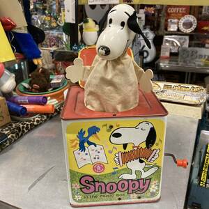 ヴィンテージ★SNOOPY　JACK IN THE BOX　フィギュア☆びっくり箱、WORKS!、レトロ、スヌーピー、ピーナッツ