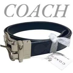 【未使用品級】 COACH コーチ ベルト PVC シグネチャー 黒 66733