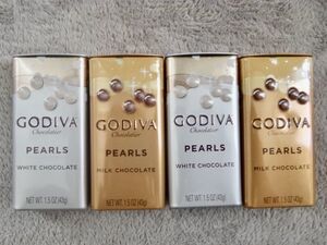 匿名ゆうパケポストmini込 GODIVA PEARLS ゴディバ チョコレート 空き缶 4個セット 収納 小物 アクセサリー 入れ物 道具箱 プレゼント box