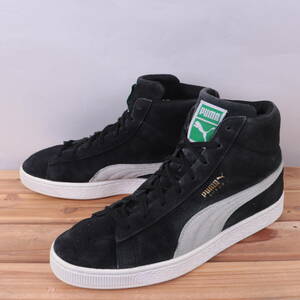 z5571 プーマ スエード ミッド 21 US8 26.0cm/黒 ブラック ライトグレー PUMA SUEDE MID 21 メンズ スニーカー 中古