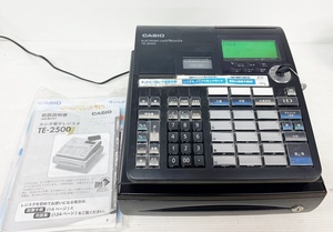 【送料無料！沖縄・離島除く】 【CASIO】カシオ レジスター 15部門 ネットレジ 小型ドロア 分離型 TE-2500-15SBK (取説+元箱付き)■V-24