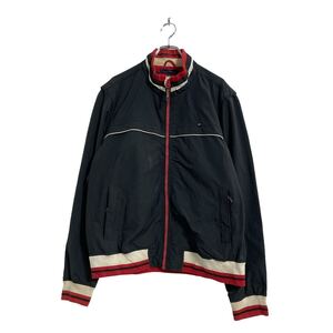 TOMMY HILFIGER ナイロン ジャケット XL ネイビー ホワイト レッド トミーヒルフィガー ビッグサイズ 古着卸 アメリカ仕入 a605-8105