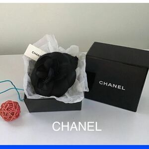 CHANEL シャネル コサージュ ブローチ カメリア ブラック 黒 刻印 アクセサリー 美品