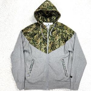 【美品】NITRAID ナイトレイド リアルウィード ジップアップ パーカー L グレー 厚手コットン REALWEED フーディ 