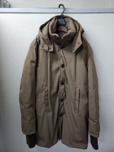 OLD MONCLERダウンハーフコート 千鳥格子　ブラウン　黒タグ　size2