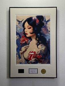 DEATH NYC 額付き 世界限定100枚 アートポスター ローリングストーンズ ROLLING STONES 和風ガール 正 現代アート