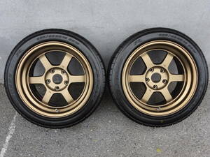 レイズ RAYS ボルクレーシング VOLKRACING TE37V TE37 16×8.5J+10 16インチ 8.5J オフセット+10 TOYO PROXES R1R 225/45R16 美品 ガリ傷無