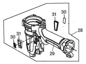 MAX マックス 高圧コイルネイラ HN-50S1(D)用 ボデーユニット(アフター) No.28 (HN81372) 大工 建築 建設 造作 内装 棟梁 釘打機 修理 部品