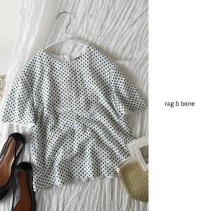 6.3万☆バーニーズ取扱/ラグ＆ボーン rag & bone☆Giaプリント柄ブラウス XSサイズ☆M-B 4705