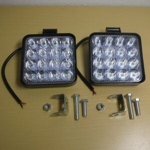 LED ワークライト 12V/24V 兼用 48W 6000K ホワイト 防水 作業灯 デッキライト 投光器 車幅灯 照明 トラック (2)