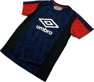 umbro ☆ ドライ 速乾系 Tシャツ 半袖 ネイビー レッド M 春夏 スポーツ サッカー フットサル トレーニング 部活 練習 アンブロ■AC348