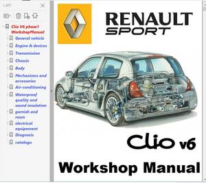ルノー CLIOV6 整備書 クリオ 2 V6 CLIO CLIO2 フェイズ1　ルノースポール Renault Sport