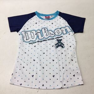 送料無料★Wilson ウィルソン★半袖Tシャツ トップス★白ネイビー★キッズ 女の子 150★スポーツウェア#30516sjj11