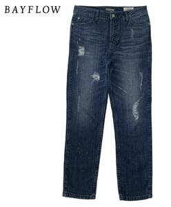 【1000円～】★BAYFLOW DENIM ベイフロー BOYS ダメージ加工 デニム パンツ ブルー 23