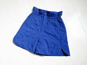 美品 LE CIEL BLEU ルシェルブルー Quilted Shorts キルティング ショート パンツ ウェーブ柄 中綿 ウエストゴム ナイロン 38 青ブルー △8