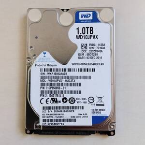 【58】1TB 1000GB HDD SATA 2.5インチ WD WD10JPVX ハードディスクドライブ