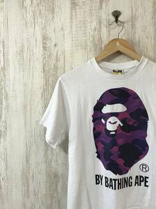 964☆【サルカモ エイプヘッドTシャツ】A BTHING APE エイプ 白 S