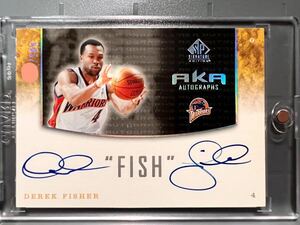 激レア選手直書/100 AKA Nickname Fish 05 Upper Deck Derek Fisher デレック・フィッシャー サイン Panini バスケ NBA Auto 5回優勝Legend