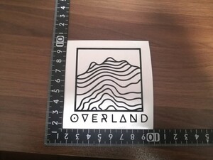 OVERLAND オーバーランド カッティングステッカー 黒 キャンプ アウトドア 登山 等高線 ランクル ハイラックス FJクルーザー ジムニー