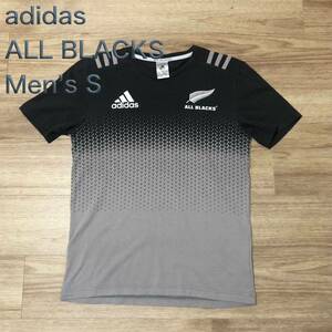 【送料無料】adidas×ALL BLACKS半袖Tシャツ　グレー　メンズSサイズ　アディダスオールブラックスラグビーニュージーランド代表