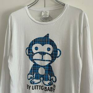 UITTG BABY ウイッグベイビー ロングスリーブTシャツ ロンT L ホワイト ストリート 古着 大きめ