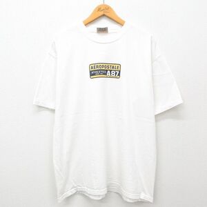 【30%OFF】XL/古着 エアロポステール 半袖 ビンテージ Tシャツ メンズ 00s ワンポイントロゴ 大きいサイズ コットン クルーネック 白 3OF